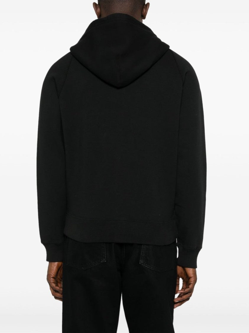 Tom Ford Black Hooded Sweatshirt With Front Zipper