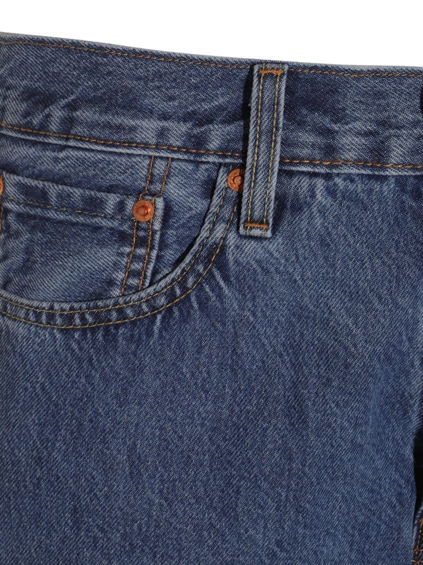 Levi's Mid-Blue Denim Cropped Jeans With Classic Five-Pocket Design