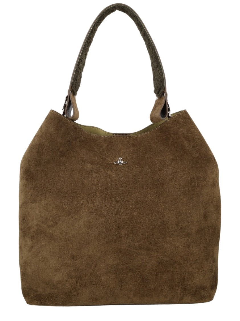 Vivienne Westwood Brown Soft Suede Shoulder Bag