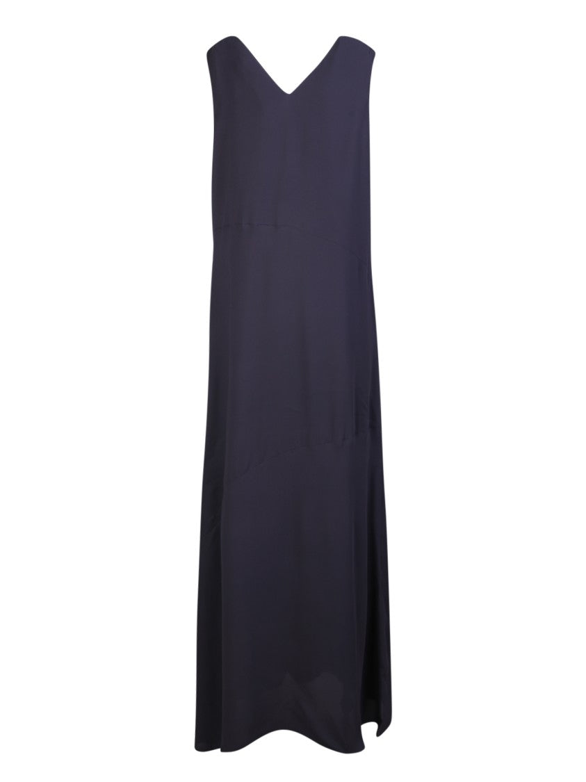 Fabiana Filippi Blue V-Neck Dress