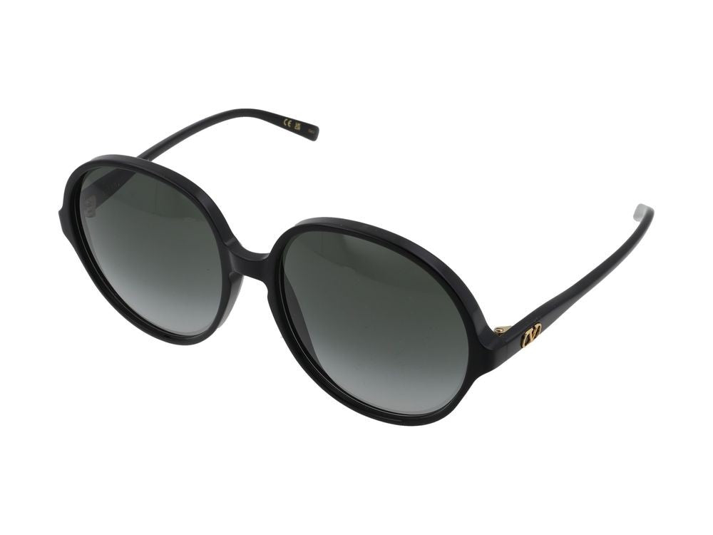 Valentino Black Vg0017s Recycled Acetate Rounded Sunglasses