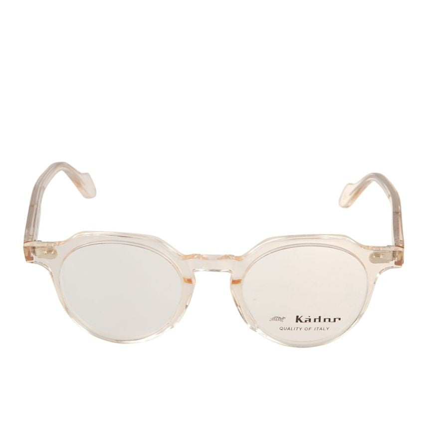 Kador Amadeus Translucent Light Beige Round Eyeglasses With Curved Temples