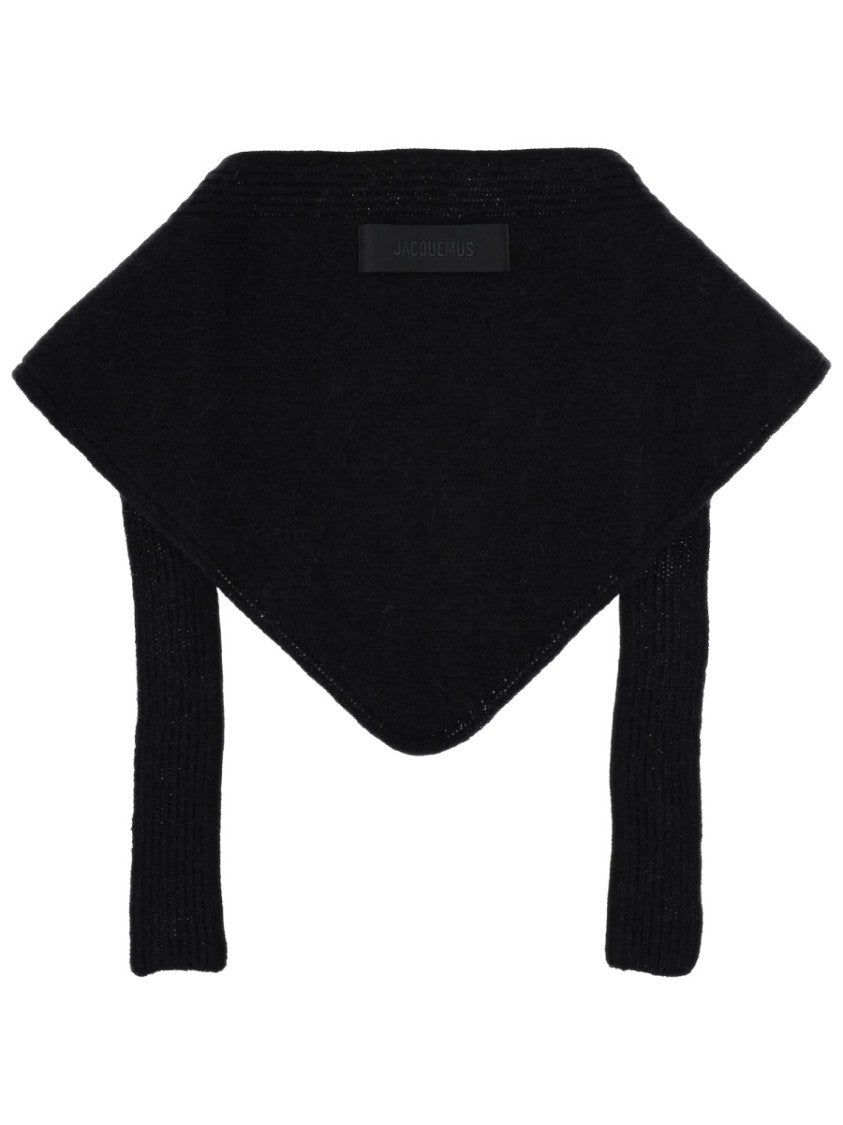 Jacquemus Grosgrain Logo Ribbed Shawl