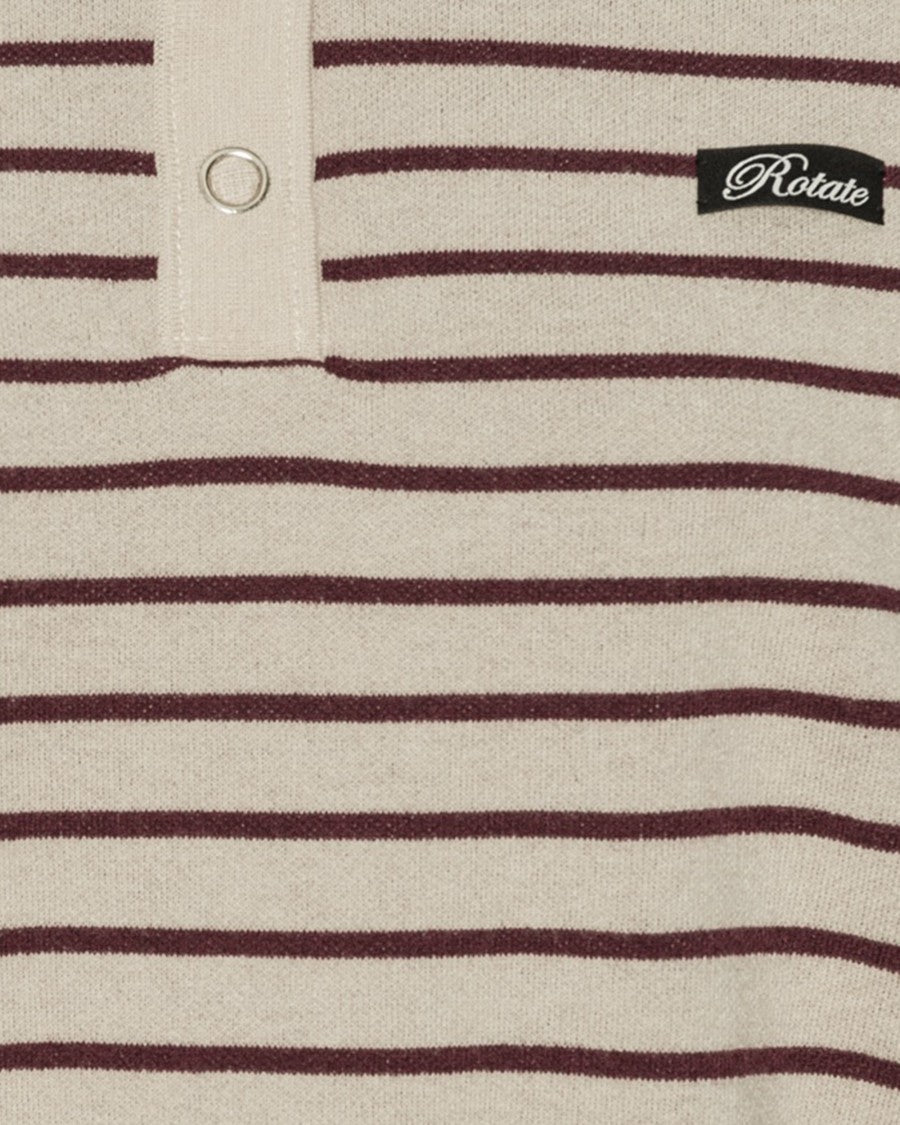 Rotate Beige Slinky Knit Polo