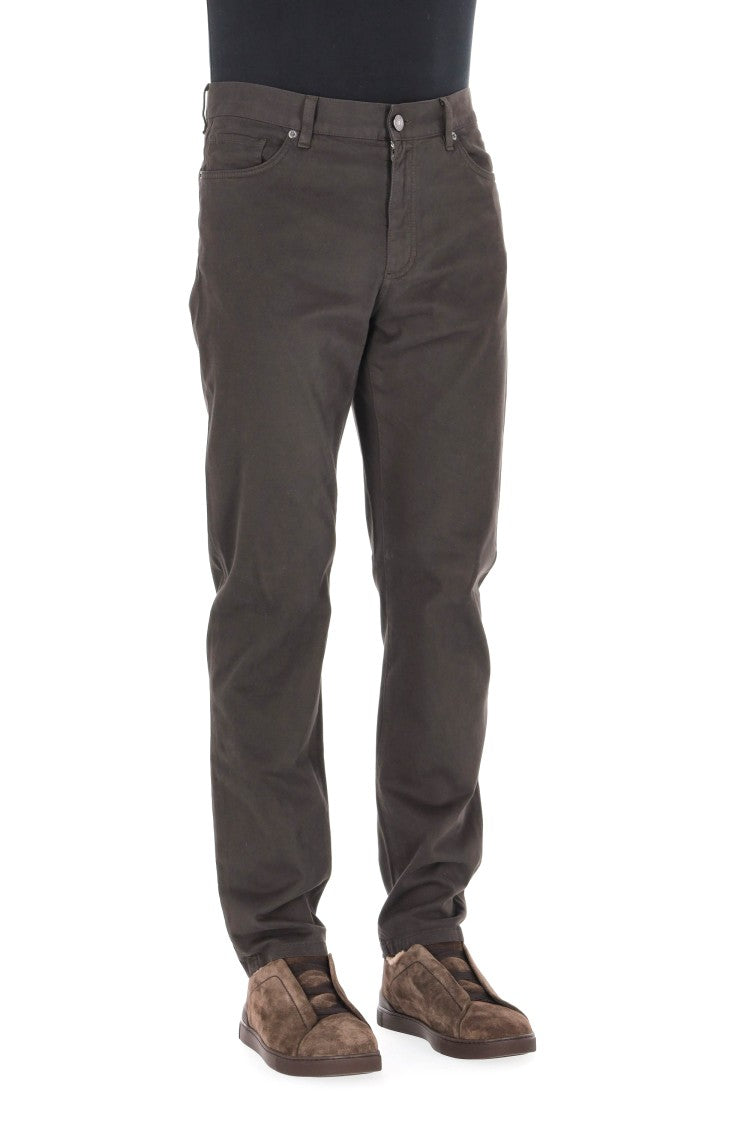 Zegna City Model Warm Cotton 5-Pocket Trousers