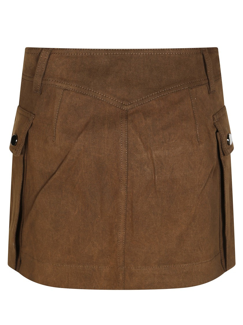 The Andamane Structured Mini Skirt In Soft Suede-Like Fabric