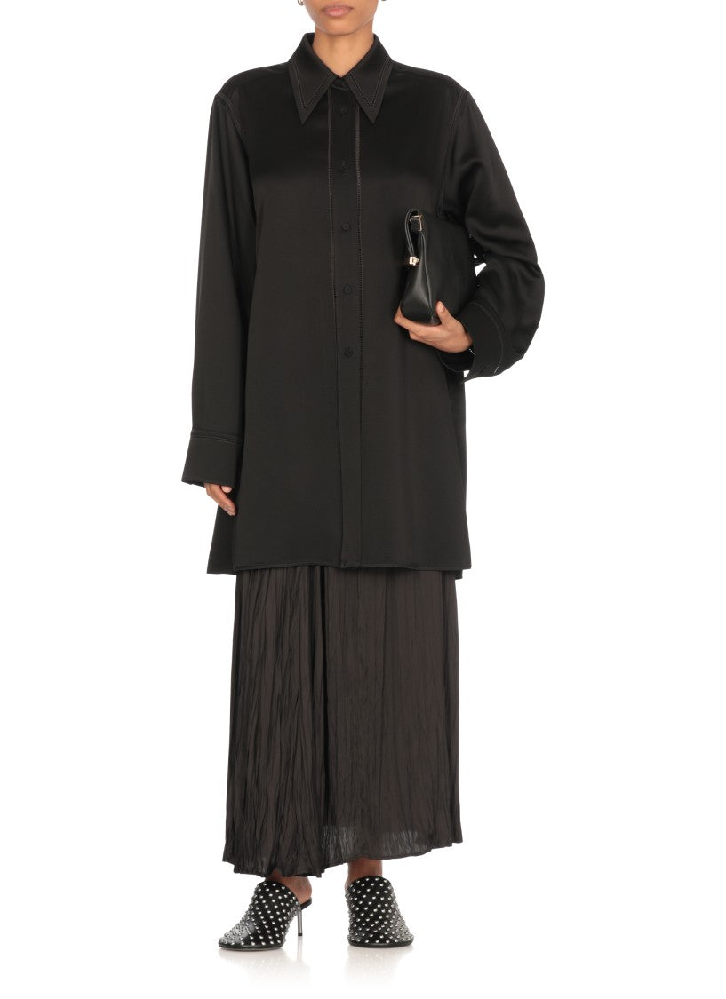 Jil Sander Black Satin Shirt