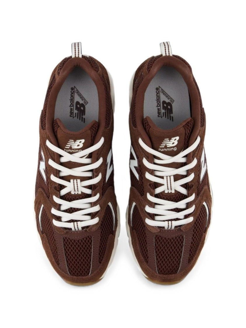 New Balance Sporty Brown Sneakers With Suede And Mesh Accents