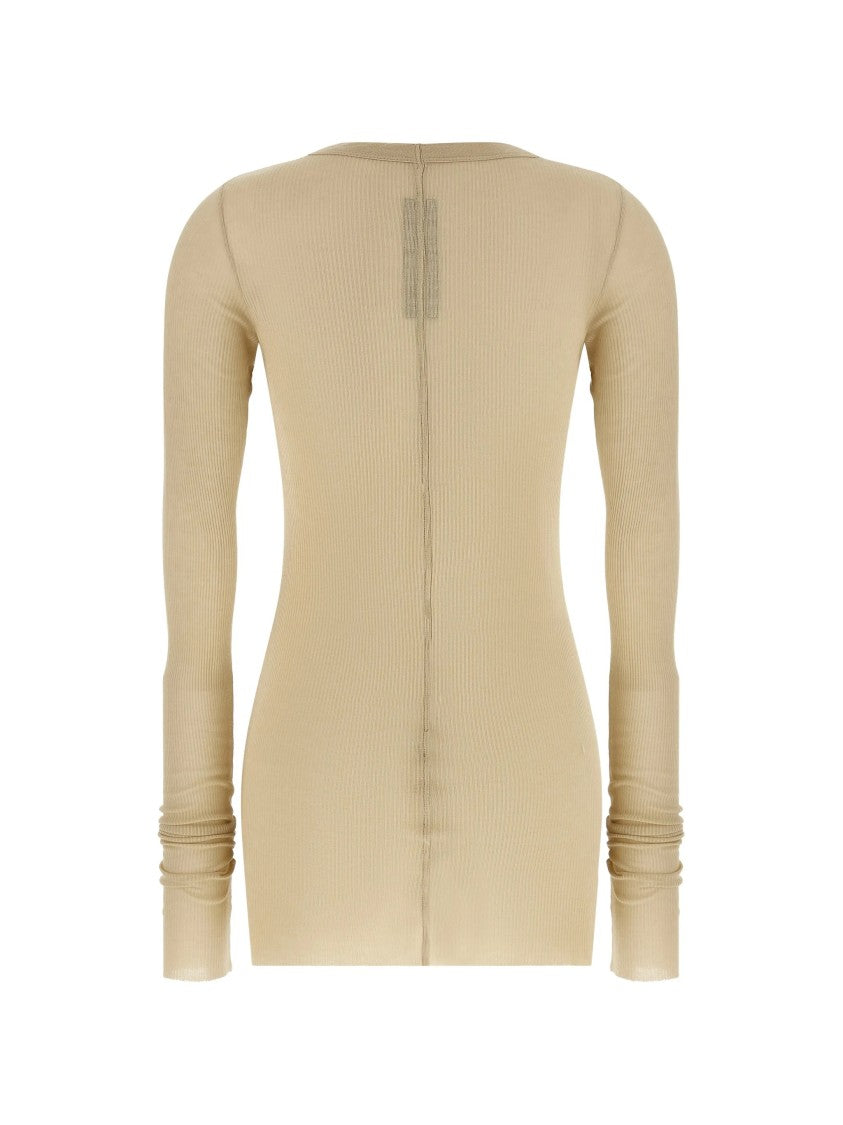 Rick Owens Rib Ls Fitted Ribbed Top