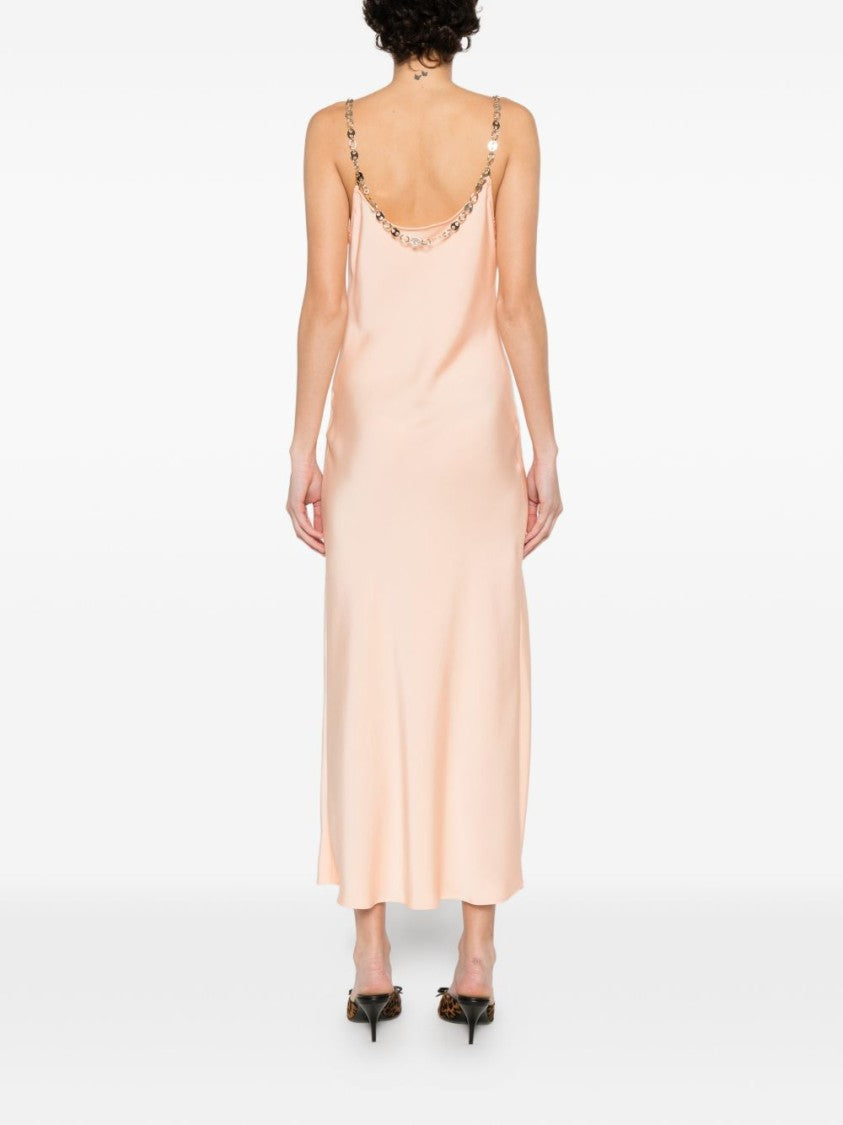 Rabanne Salmon Draped Midi Dress