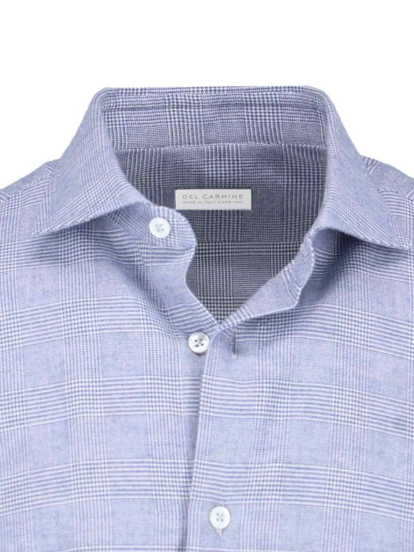 Laboratorio Del Carmine Prince Of Wales Blue Cotton Shirt