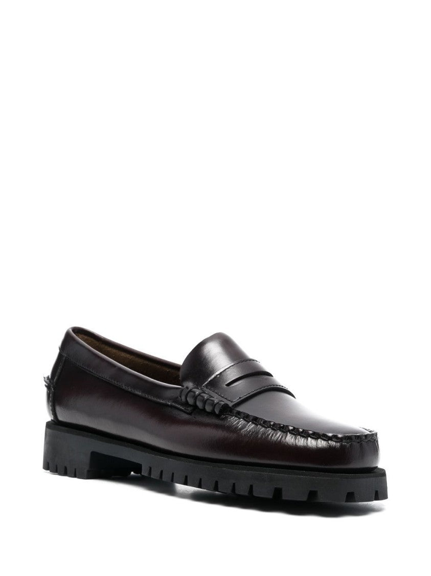 Sebago Bordeaux Leather Sandals With Polished Finish