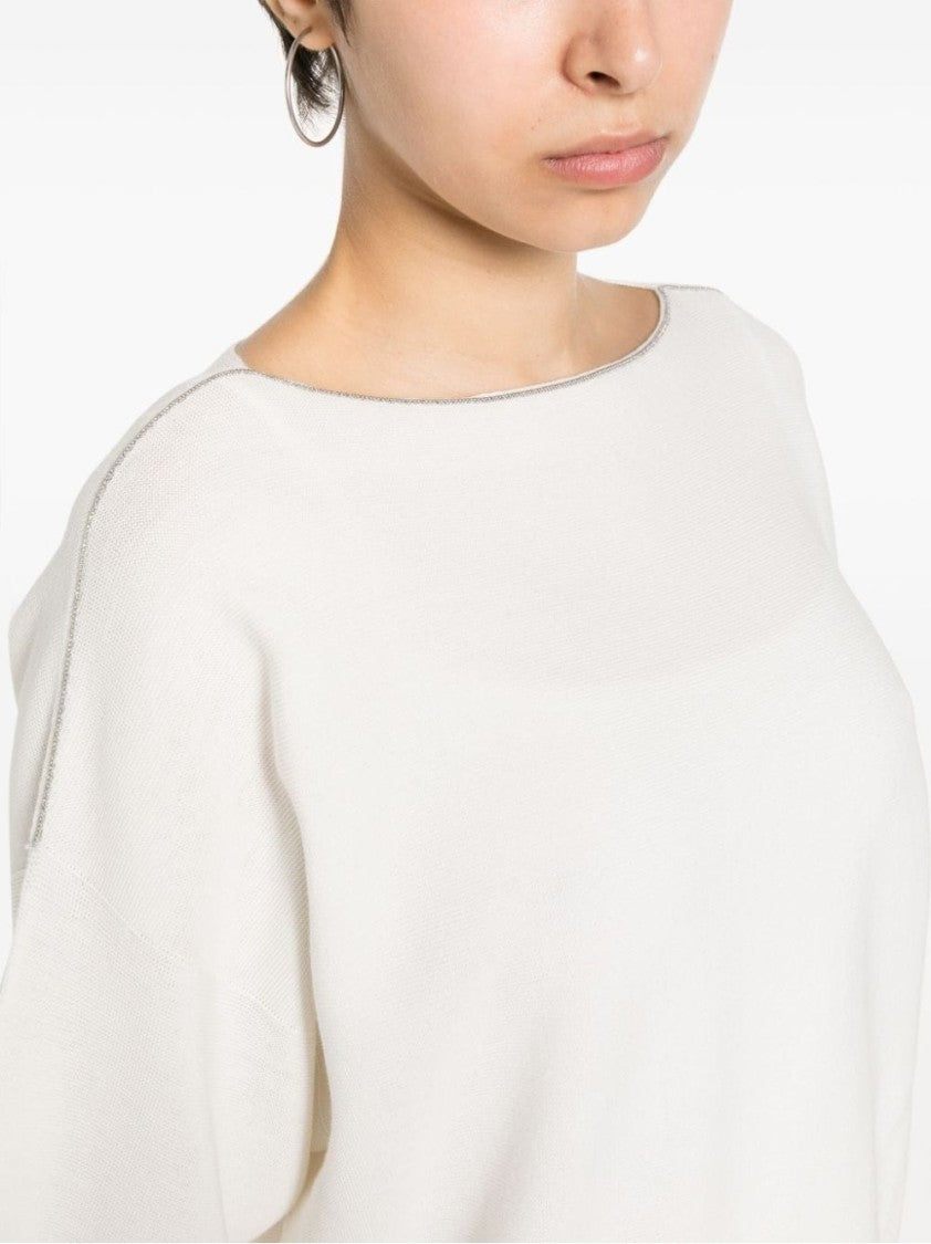 Fabiana Filippi Cotton Sweater With Design And Relaxed Fit