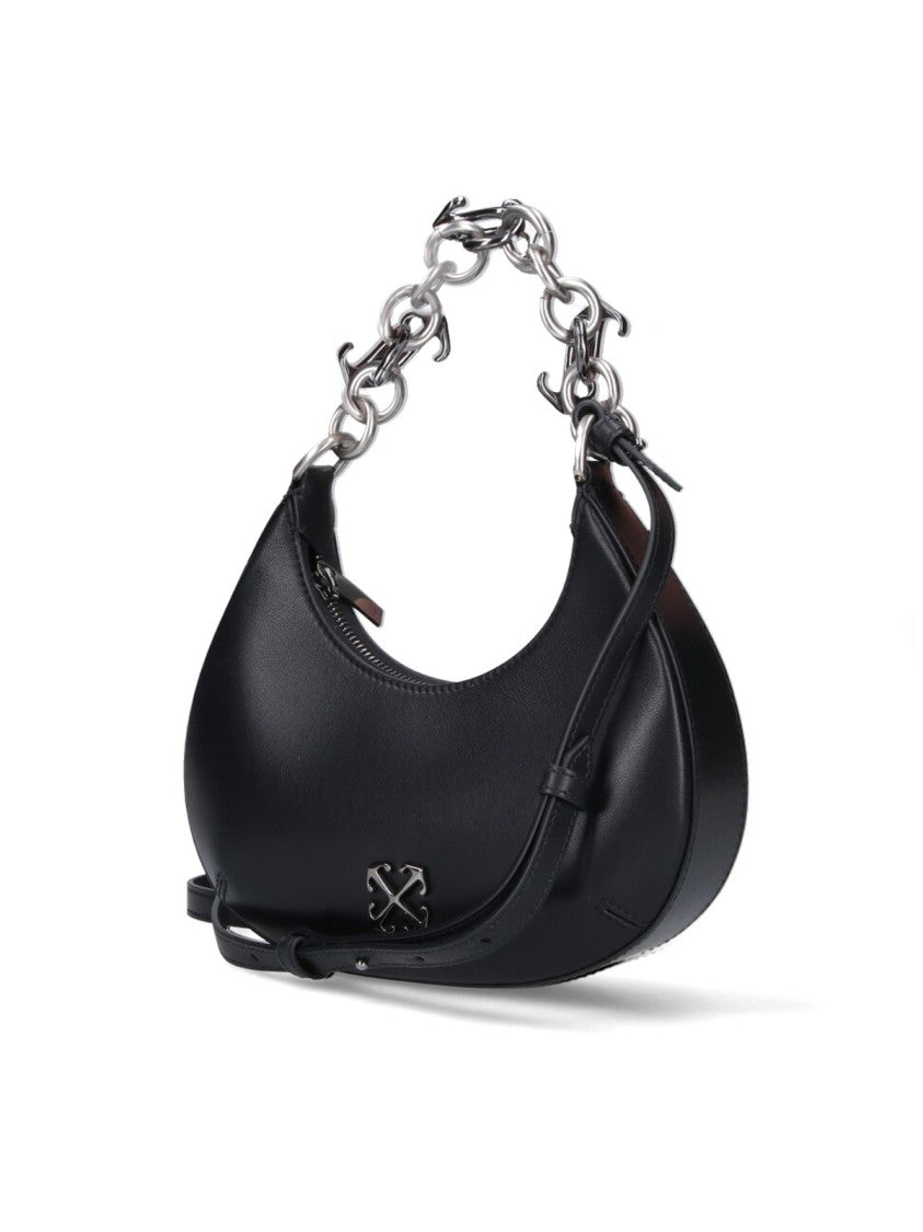 Off-White Mini Hemisphere Shoulder Bag In Smooth Black Lamb Leather