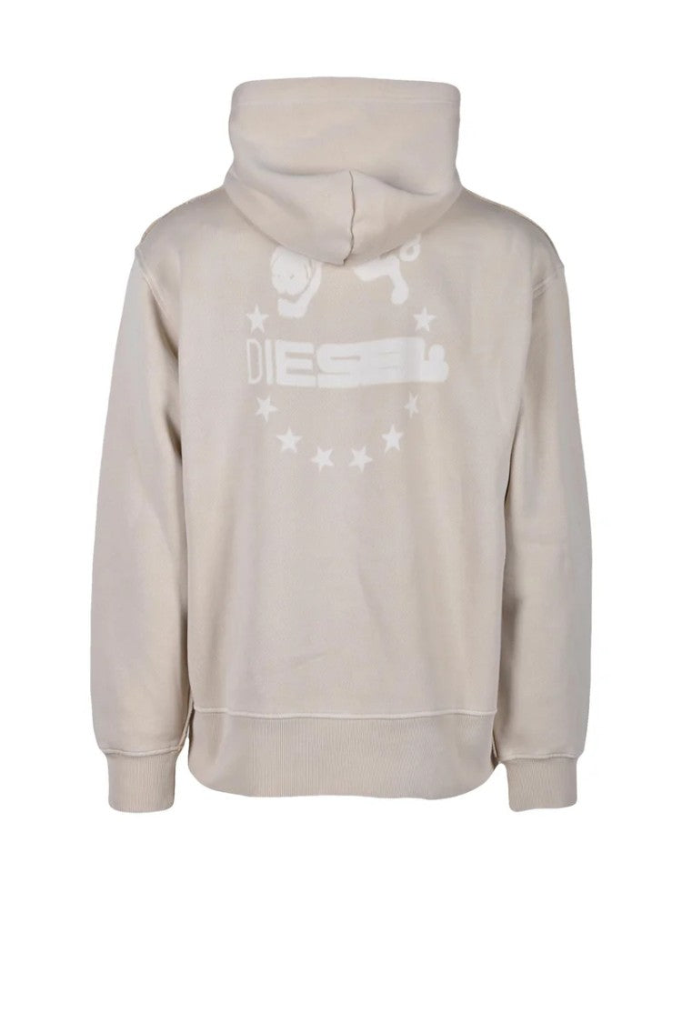 Diesel Beige Hooded Sweatshirt With Kangaroo Pocket
