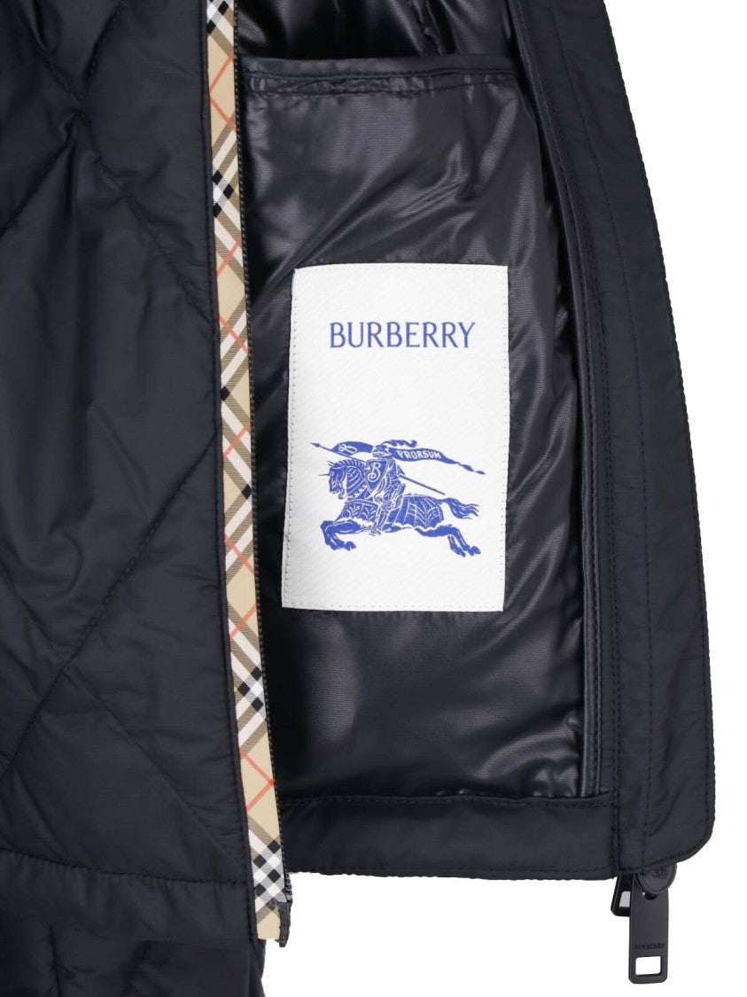 Burberry Black Bramford Quilted Fabric Bomber Jacket