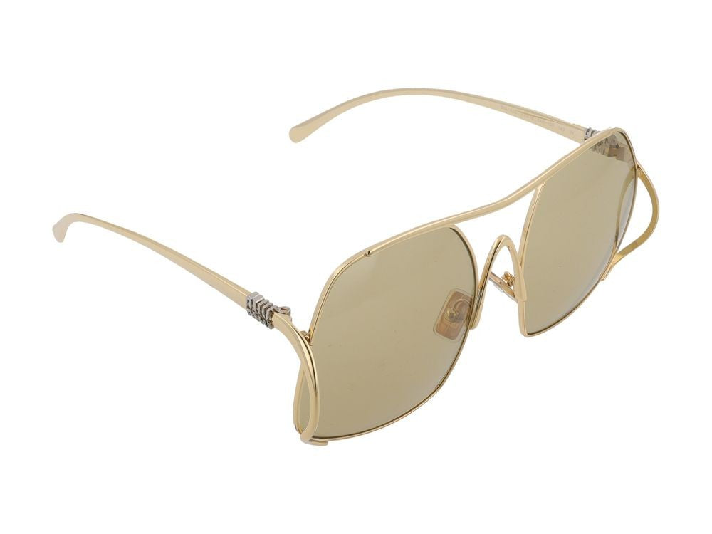 Miu Miu Oversized Double Bridge Gold-Tone Steel Sunglasses