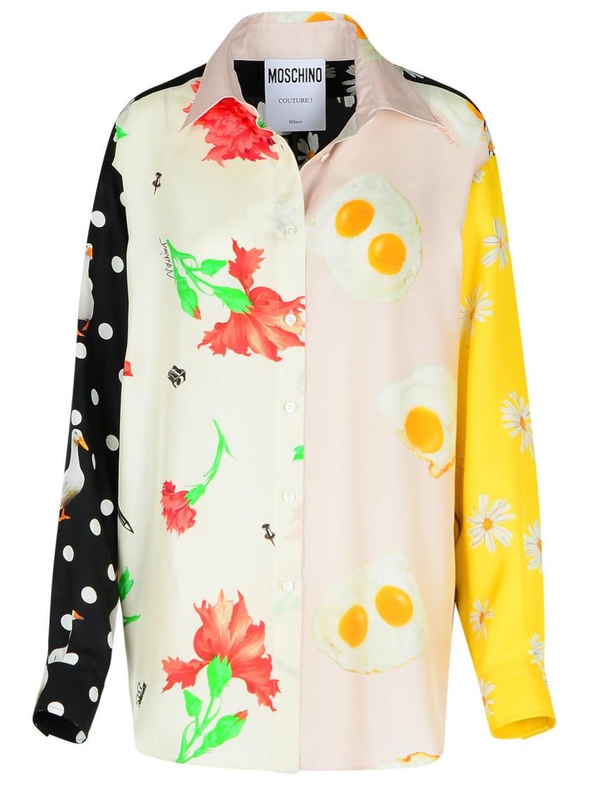Moschino 'Patchwork' Multicolor Silk Shirt