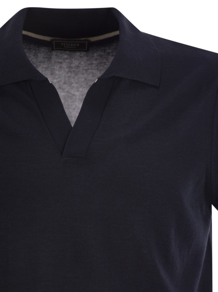 Peserico Polo Shirt In Pure Cotton Yarn