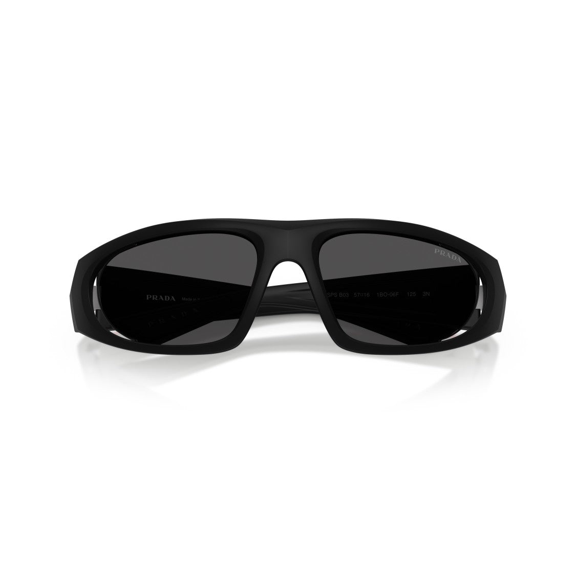 Prada Linea Rossa 0Ps B03s Wraparound Design Black Sunglasses