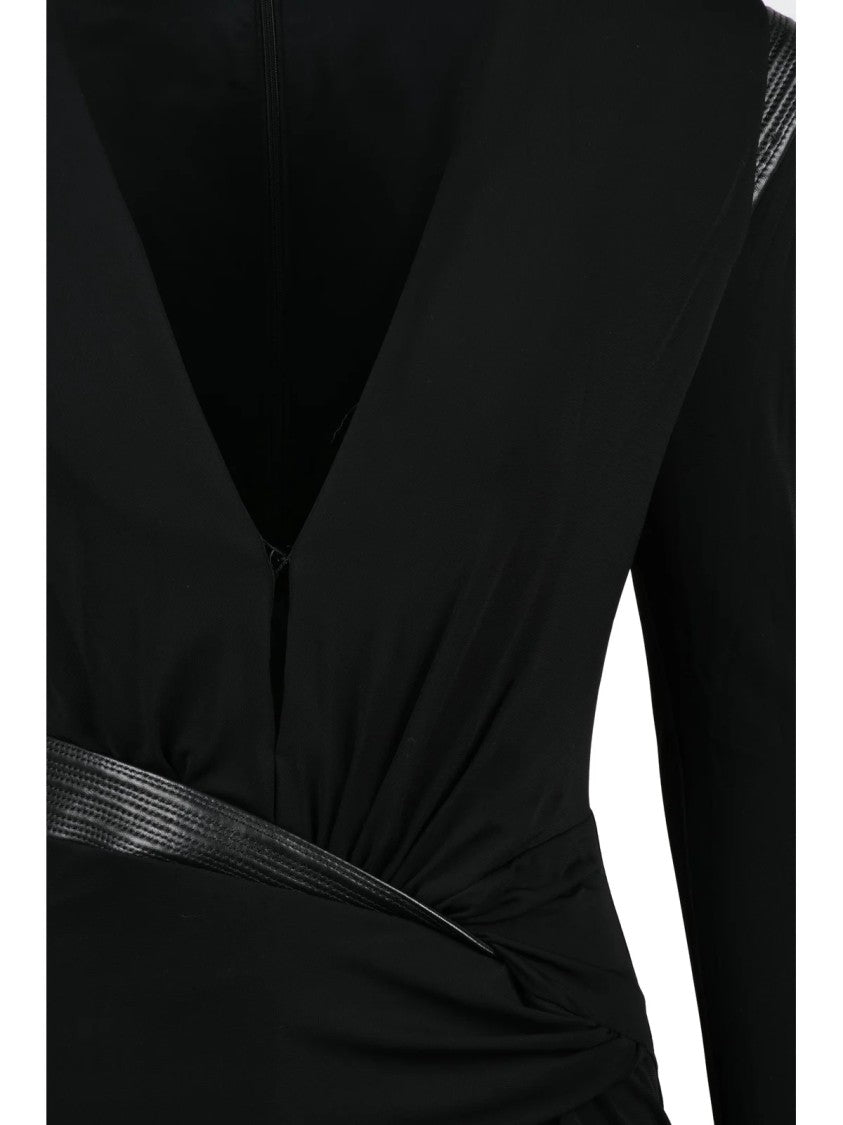 Versace Collection Black Viscose-Blend Bodysuit