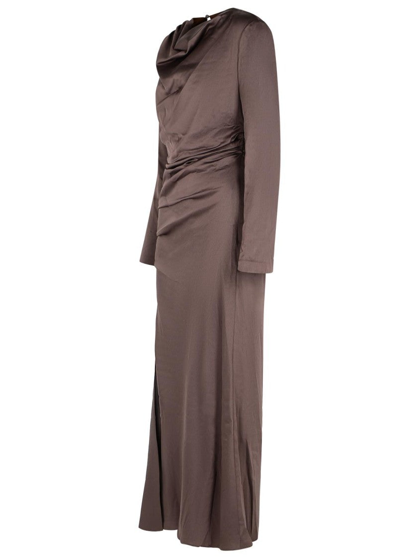 Simkhai 'Odessa' Dress In Chocolate Acetate Blend