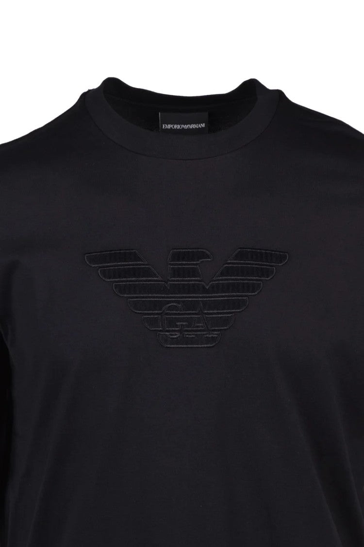 Emporio Armani Black Crewneck Cotton T-Shirt