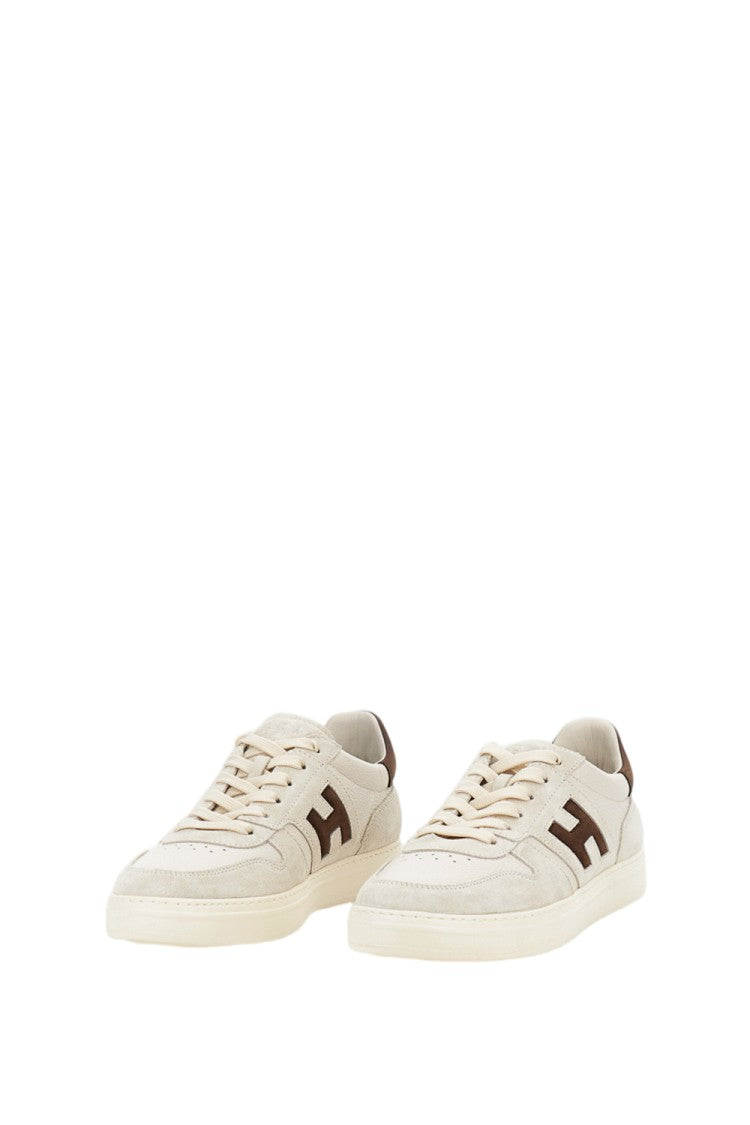 Hogan White Leather Suede Inserts Sneakers