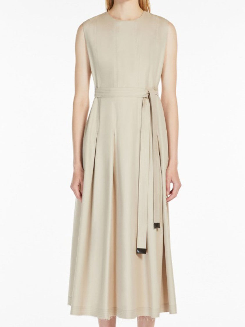 Max Mara Sleeveless Midi Dress With Fitted Waist
