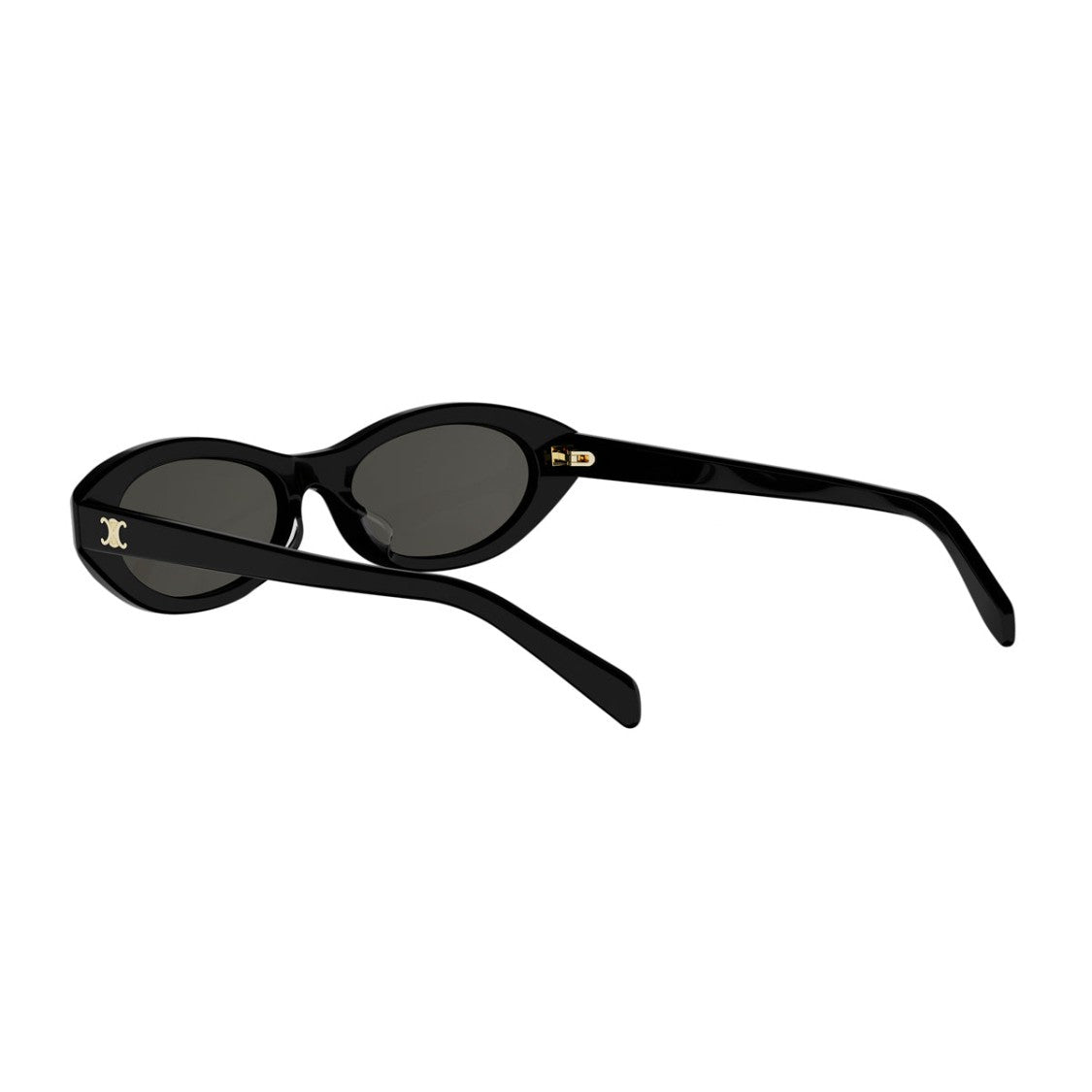 Thélios S.P.A Black Triomphe Recycled Acetate Oval Sunglasses