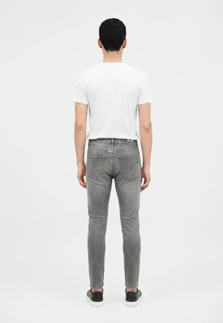 Dondup Washed Grey Slim-Fit Tapered-Leg Jeans