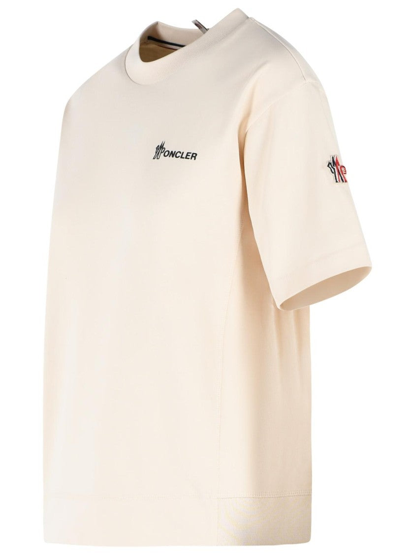 Moncler Grenoble Ivory White Cotton T-Shirt