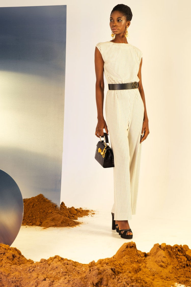 Saiid Kobeisy Jersey Knit Printed Jumpsuit