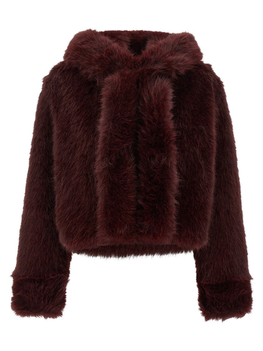 B&B Couture Cropped Faux Fur Jacket With Plush Texture