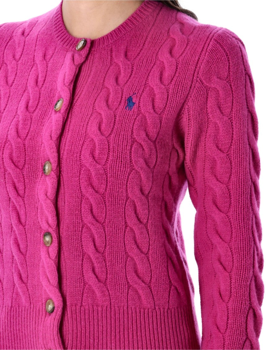 Polo Ralph Lauren Cable Knit Cardigan In Luxurious Wool