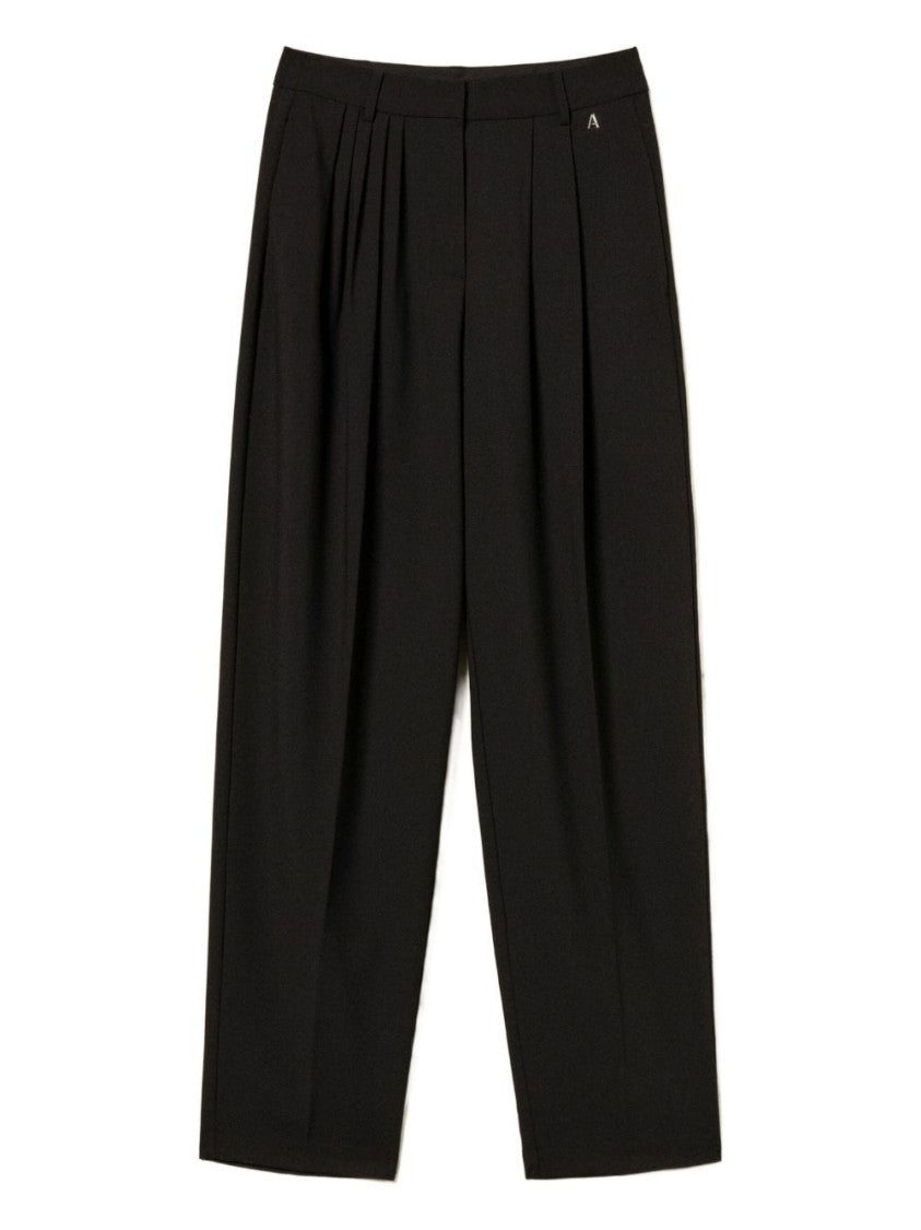 Twin-Set Tailored Wide-Leg Trousers With Front Pleats