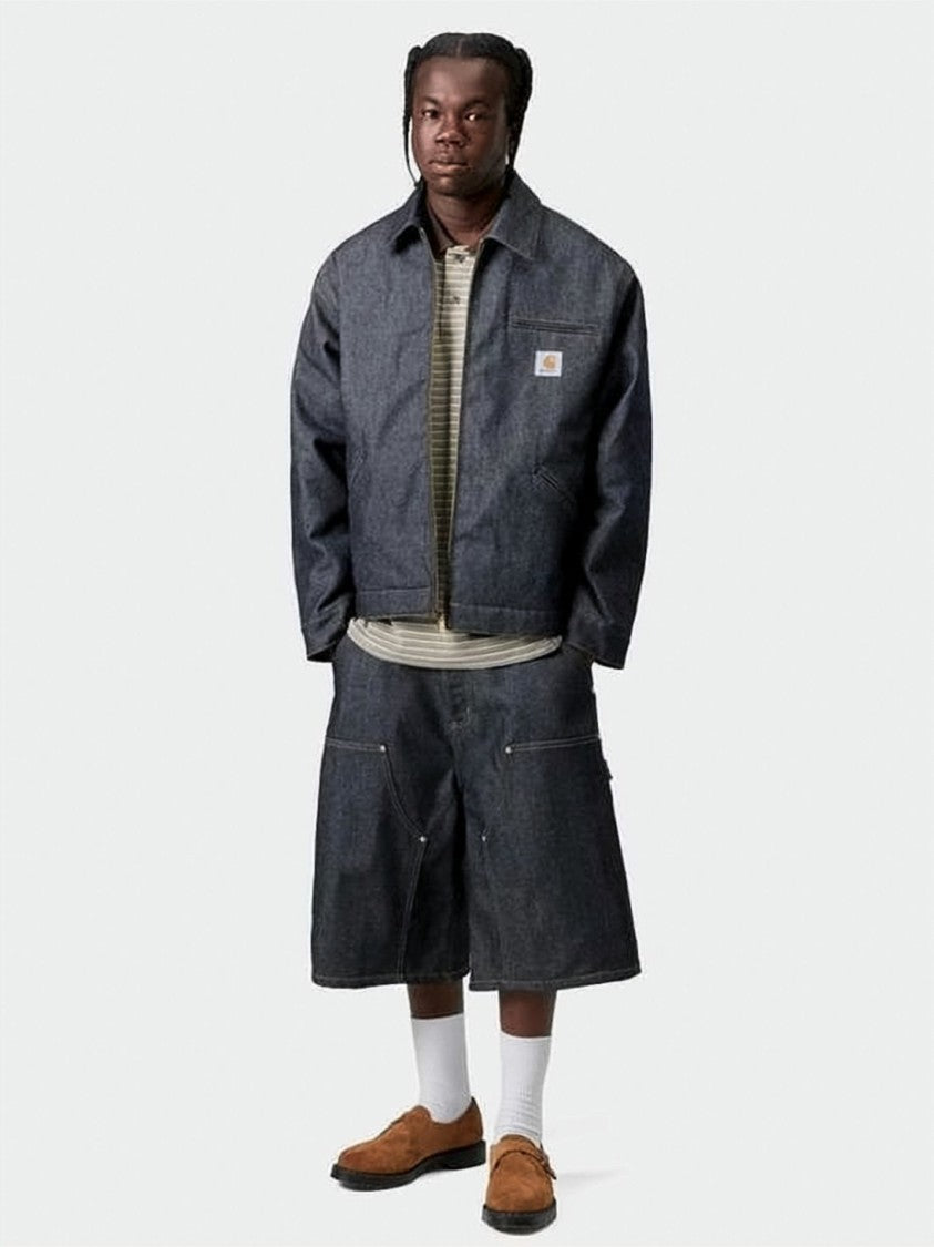Carhartt Wip Boxy Fit Black Cotton Jacket With Adjustable Snap Details