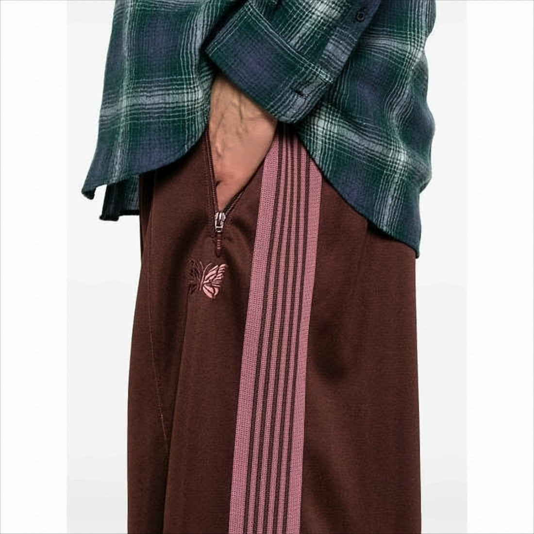 Needles Wide-Leg Polyester Pants With Contrasting Side Stripes