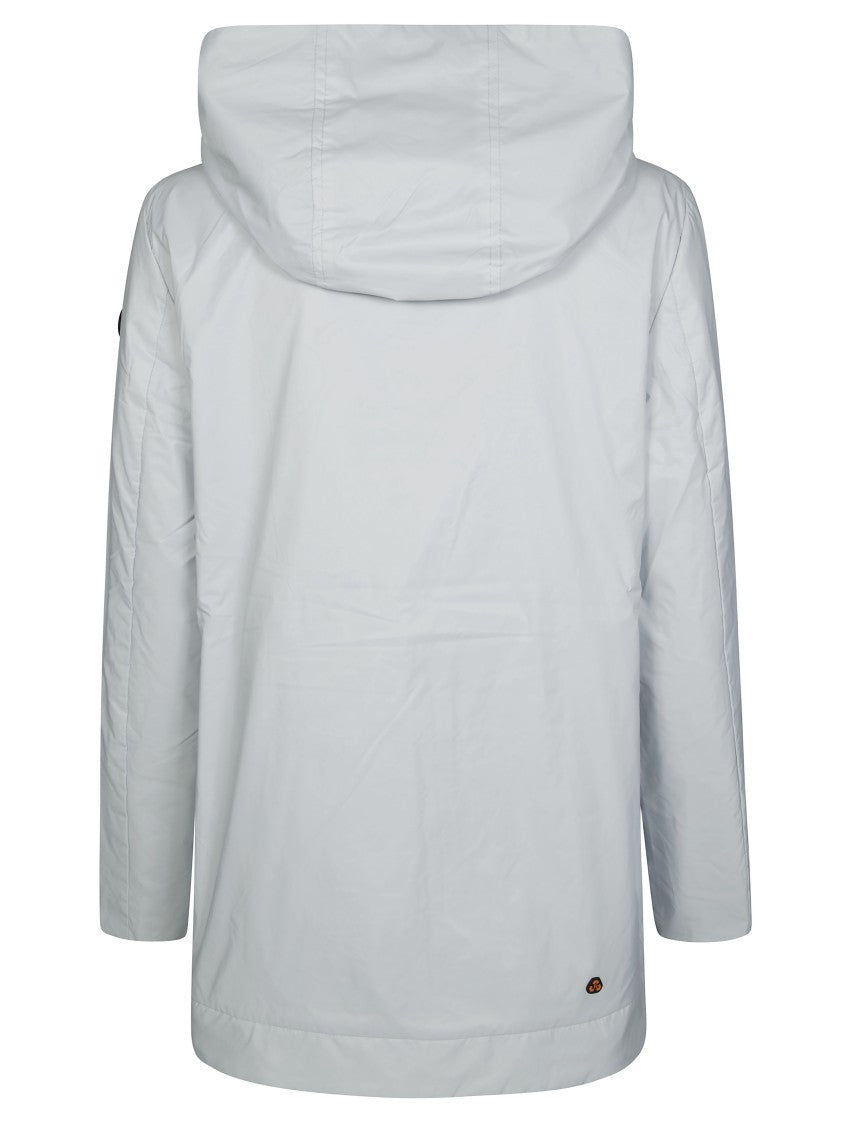 Save The Duck Hooded White Quilted Coat