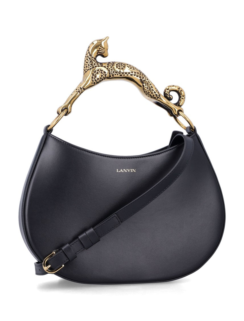 Lanvin Hobo Cat Handle Leather Shoulder Bag