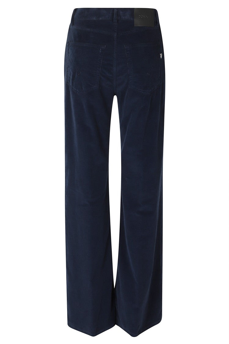 Dondup Blue Amber High-Waisted Wide-Leg Jeans