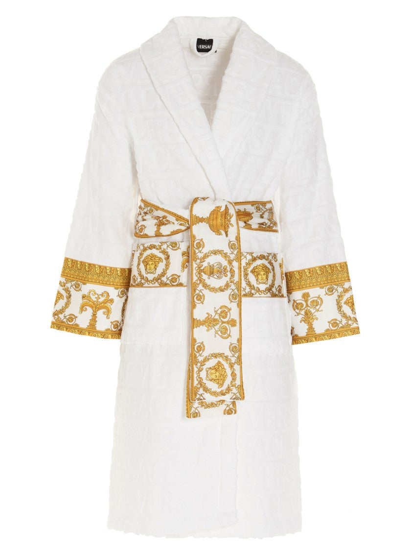 Versace Home Embossed Logo Bathrobe