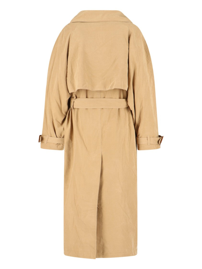 Isabel Marant Long Belted Double-Breasted Jacket With Sophisticated Cuffs