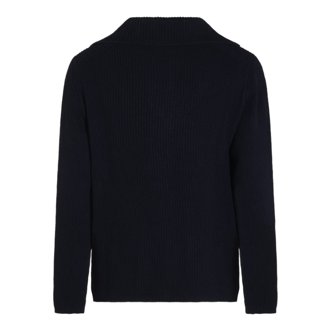 Altea Blazer Collar Three-Button Ribbed Knit Sweater