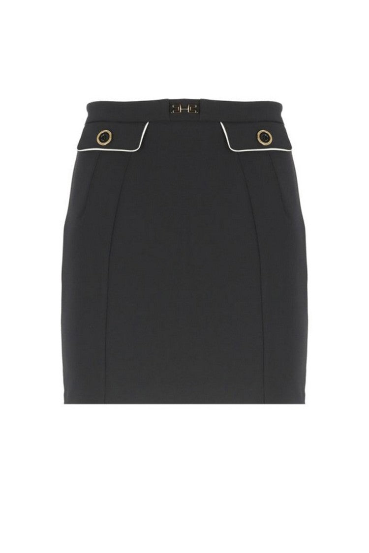Elisabetta Franchi High-Waisted Tailored Skirt With Decorative Buttons