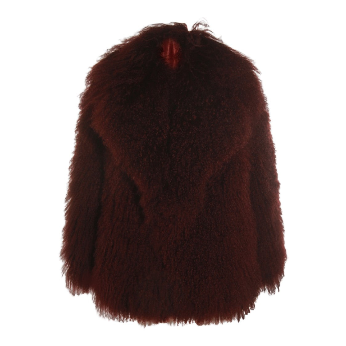 Salvatore Santoro Bordeaux Curly Textured Fur Coat