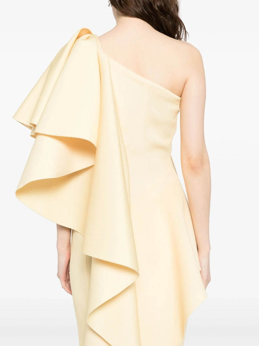 Saiid Kobeisy Ruffled Scuba Long Dress