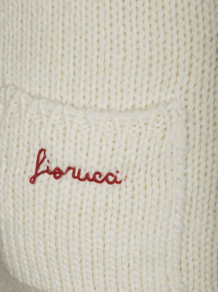 Fiorucci Knitted Mini Skirt With Ribbed Waistband And Embroidered Detail