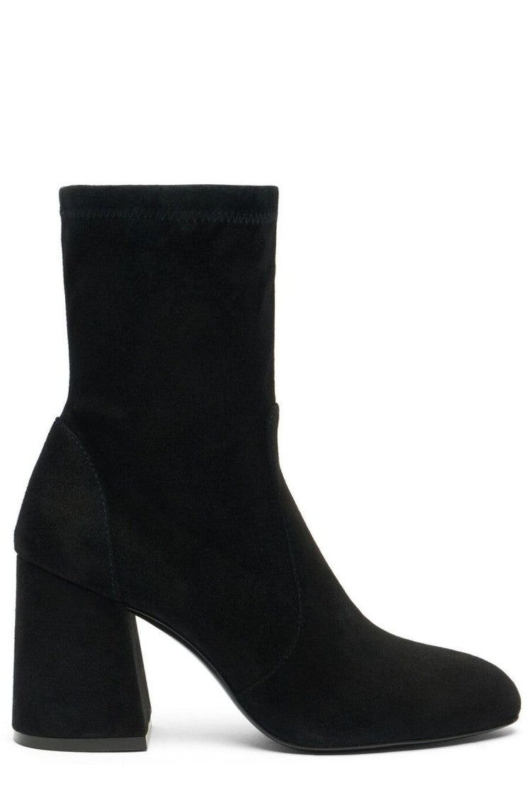 Stuart Weitzman Pointed Toe Black Suede Ankle Boots