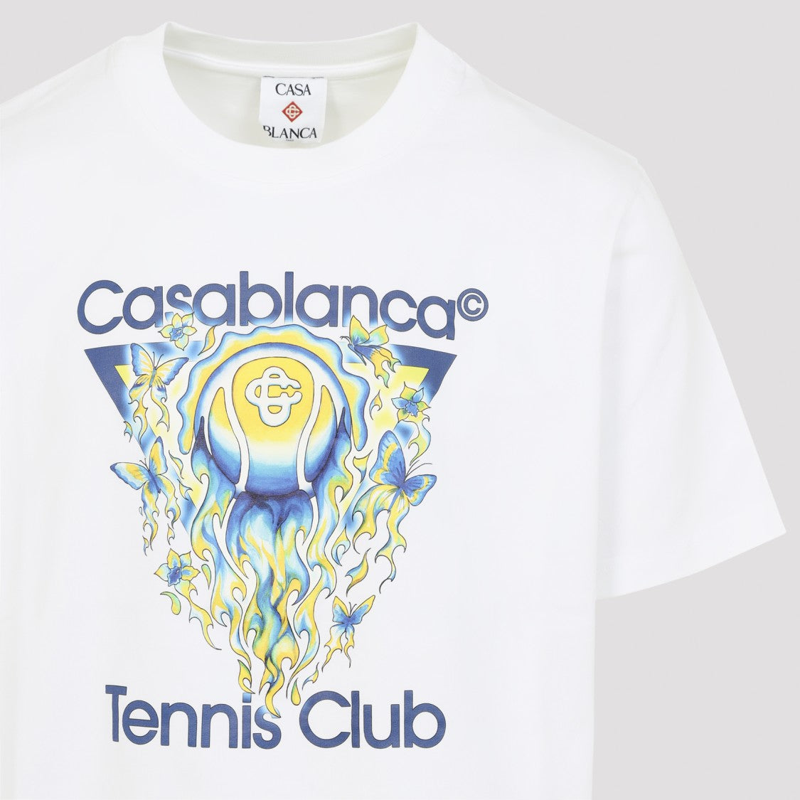 Casablanca Tennis Club Icon White Cotton T-Shirt
